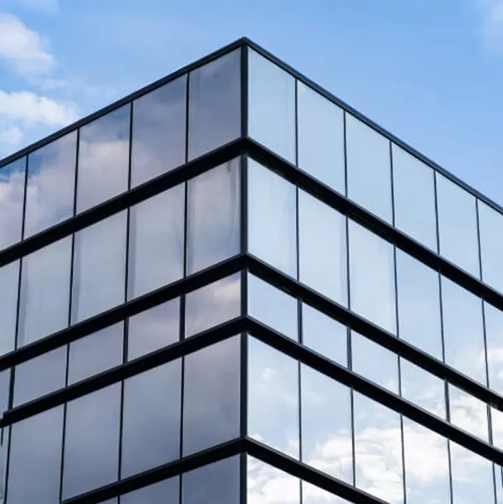 luxury apartment tower with glass façade