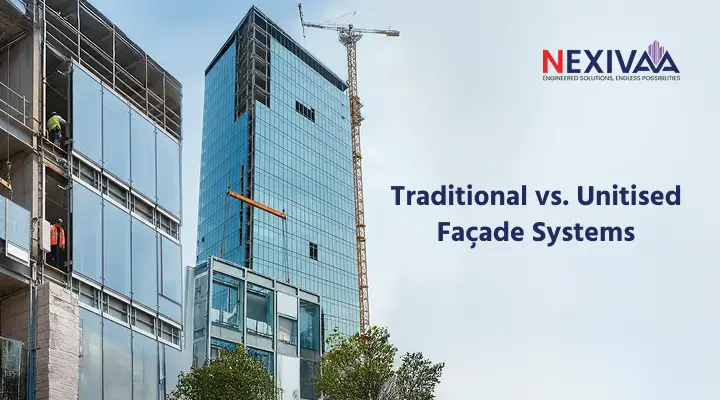 Comparing traditional and unitised façade systems for modern building design.