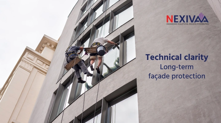 Nexivaa façade forensic audit services team performing envelope forensic audit for commercial building client